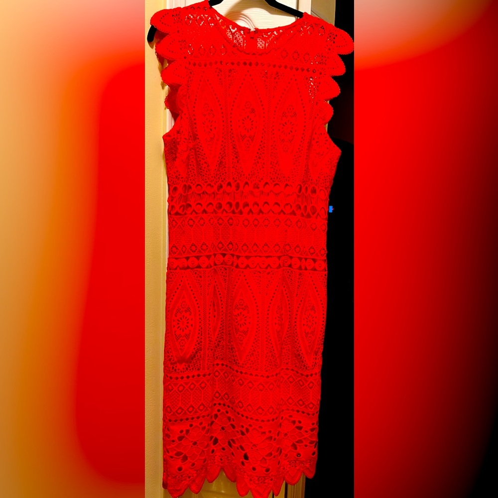 Antonio Melani. Deep Coral Colored Dress. Only Worn Once. Dry Cleaned.